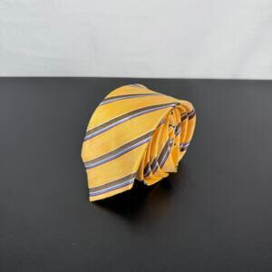 Suitor NEW Silk Blend Yellow Stripe Neck Tie